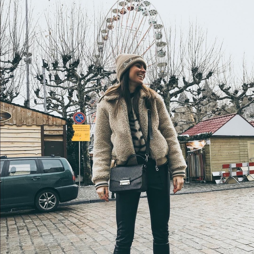 Bershka Teddy Zip Up Jacket
